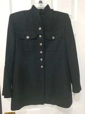 Chaqueta ajustada negra Jones New York talla pequeña 4P para mujer Foto 1 de 4