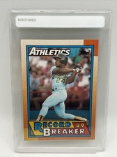 1990 Topps Baseball Card Rickey Henderson # 7 Mint FREE SHIPPING