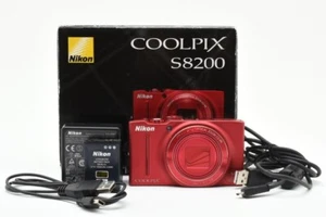 Nikon COOLPIX S8200 Compact Digital Camera 16.1MP 14x zoom Red with Box - Picture 1 of 10