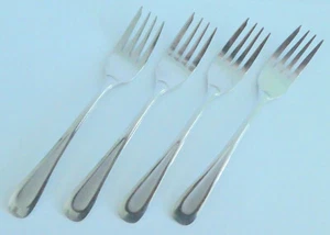 ONEIDA SAND DUNE SATIN STAINLESS SALAD FORKS Set of 4 - Picture 1 of 6