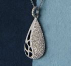 Natural Diamond Drop Pendant 925 Sterling Silver Drop Necklace Birthday Gift
