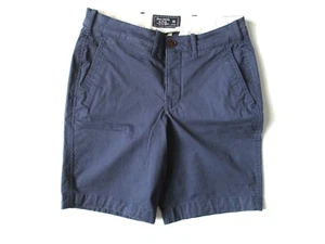 Abercrombie and Fitch Chino Shorts Mens 28 Blue Cotton Flat Front 8.5" Inseam - Picture 1 of 7