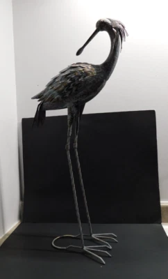 COLECCIONES TERESA 35,4 pulgadas 3D bronce garza estatuas exterior para decoración de patio, Foto 1 de 4