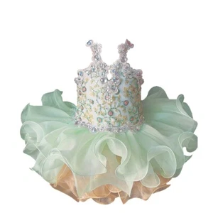 Jenniferwu Toddler Girls Halter Pageant Cupcake Dresses Baby Short Ball Gowns - Picture 1 of 21