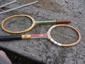Pair of different Spalding wooden rackets Pancho Gongales signature & Impact 222 - Picture 1 of 19