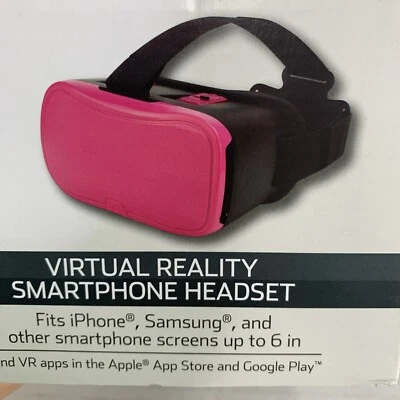 ONN Pink Virtual Reality Smartphone Headset Fits Phones w/Up to a 6" Screen - Image 1 of 4