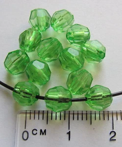 150 runde transparente facettierte Kunststoff Acryl Perlen 6mm Farbe wählbar  - Bild 1 von 11