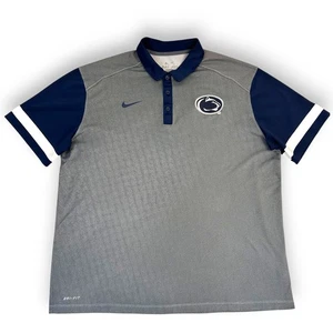 Penn State Mens XL Polo Nike Dri Fit Nittany Lions Gray Blue - Picture 1 of 11