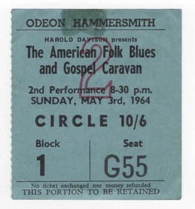 Boleto de Londres Muddy Waters Otis Spahn Sonny Terry Brownie McGhee 5/3/65 - Imagen 1 de 1