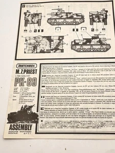 MATCHBOX M.7. PRIEST PK-89 Instructions Only 1:76 Scale - Picture 1 of 4