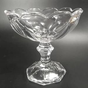 Imperial Glas Ohio Old Williamsburg Sockel Schüssel klar getäfelt rund Fuß 5" - Bild 1 von 9