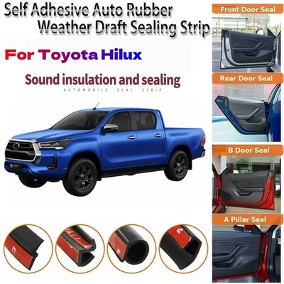 Door Edge Guard Rubber Strip Seal Draft Wind Noise Reduction k For Toyota Hilux - Image 1 of 4