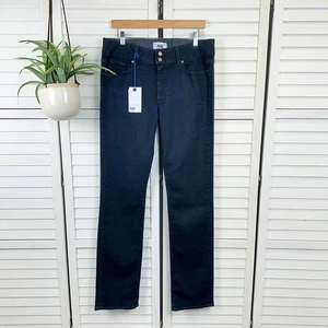 NEW Paige Hidden Hills Straight Leg Jeans Dark Wash Denim Pants Women's Size 32 - Picture 1 of 11