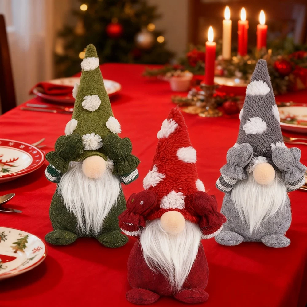 Weihnachtswichtel 21cm Mit Licht & Musik – Plüsch-Deko Für Weihnachten (Rot, Blau, Grün)