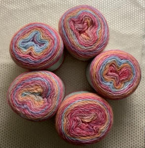Silky Soft Gradient Ombre Cake Yarn SHERBET 5x 100g 280m Cotton Acrylic Wool - Picture 1 of 3