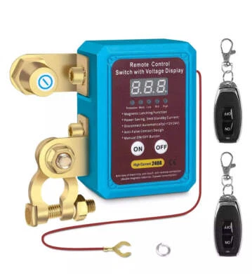 12V/240A Battery Disconnect Switch with Remote Control and Volt Indicator - 24M Warranty - Image 1 of 4