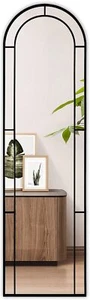 Muzilife 16x56 Window Full Length Mirror, 16x56", 2-layer Arched Mirror  - Picture 1 of 6