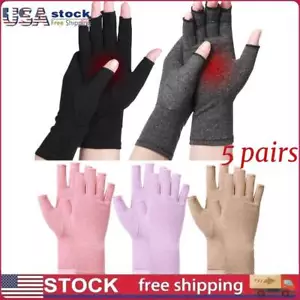 5X Arthritis Compression Gloves Fingerless Compression Glove Pain Relief Glove - Picture 1 of 10