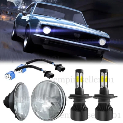 Пара круглых светодиодных фар дальнего/низкого света 7 дюймов для chevy Camaro 1967-1981 - Изображение 1 из 4