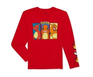 Pokemon Boys Red Long Sleeve Graphic T-Shirt Size XS (4-5) NEW - Picture 1 of 5