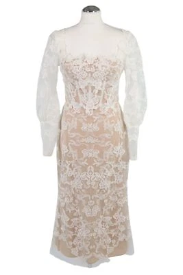 Marchesa Notte Damen Kleid Gr. 36 (4) Beige NEU Bleistiftkleid Etuikleid Dress - Bild 1 von 4