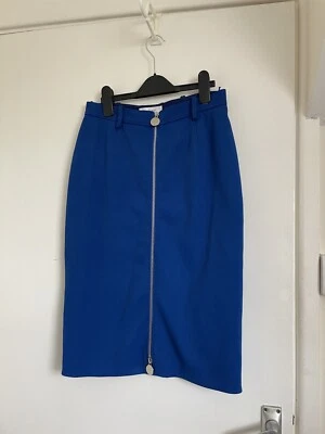 Carven Bright Blue Zip Front Skirt Size 8 - Image 1 of 4