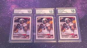 2017 Sage Hit Premier Draft Patrick Mahomes Rookie Gem Grade 10 3 Card Lot - Picture 1 of 2