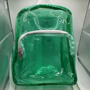 Cat & Jack Mädchen grün transparent Kunststoff Rucksack mit weißen Trägern mittelgroß - Bild 1 von 6