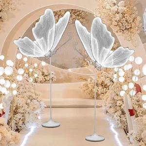 Lámpara de pie mariposa exterior 2 PIEZAS, iluminación LED luminosa para boda fiesta (blanca) - Imagen 1 de 20