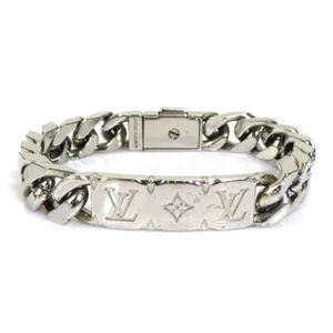 Auth LOUIS VUITTON Monogram Chain Bracelet Silver Metal M00270 - h31057 - Picture 1 of 10