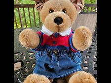 Build - A - Bear Brown Dog With Different Colored ears With Shirt and Skirt