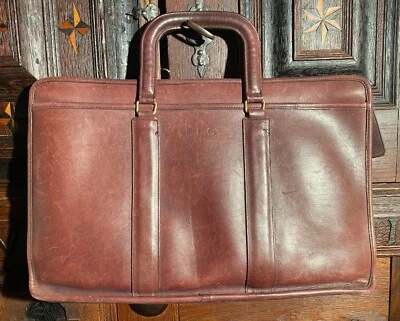 Vintage 1970s Coach New York City Brown Leather Briefcase Attache Portfolio Bag - Image 1 of 4
