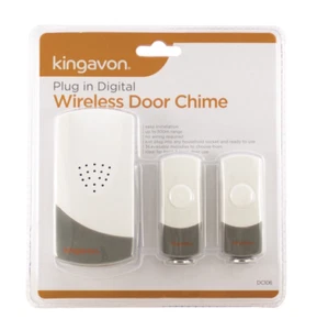 Wireless Door Bell Chime Plug in Digital Push and Receiver 300m - DC106 Kingavon - Picture 1 of 13