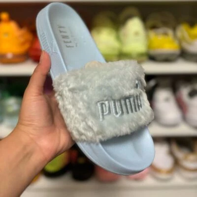 Sandalias Puma Rihanna Fenty Fur Slide 365772 03 Cool Blue raras para mujer talla 7,5 Foto 1 de 4