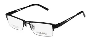 NEW AD.LIB 3135 GLASSES BLACK TITANIUM UNISEX HALF-RIM 50-18-140 CAT EYE BK - Picture 1 of 8