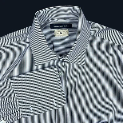 Camisa de vestir John Varvatos EE. UU. talla 16 puño francés manga larga abotonada Foto 1 de 4