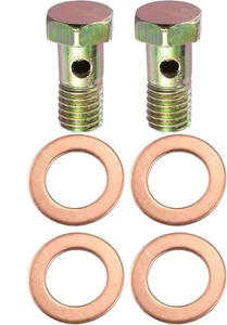 2pc Banjo Bolt Brake Fitting Adapter Kit M10x1.25 Line Thread with 10mm Spacers - Bild 1 von 6