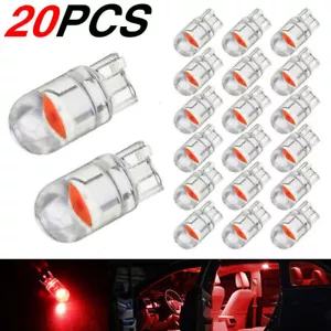20x T10 LED COB Red Wedge Car Interior Dome Reading Map Bulbs Lamps W5W 194 168 - Picture 1 of 14