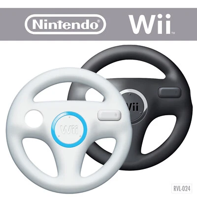 Wii Wheel (schwarz / weiß) ORIGINAL Nintendo Wii Lenkrad Controller Zubehör - Bild 1 von 4