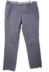 Penguin Mens Chino Pants 36X32 Solid Grey Flat Front 100% Cotton - Picture 1 of 7