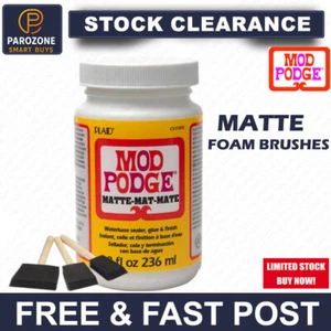 MOD PODGE MATT - Wasserbasierter Craft Decoupage Kleber Kleber Versiegelung Lack 8oz - Bild 1 von 10