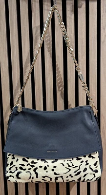 Women's Karen Millen Leather Bag Leopard Print Chunky Gold Chain Shoulder Bag - Image 1 of 4