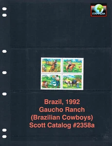 at $5.50 Scott Value - 1992 BRAZIL Gaucho Ranch Lasso Cowboys CV MNH NH UMM - Picture 1 of 4