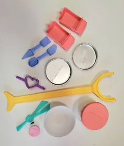 Easy Bake Oven Accessories Pans Pusher Cups Bowls Spatu1a + Girl Gourmet Extras - Picture 1 of 5