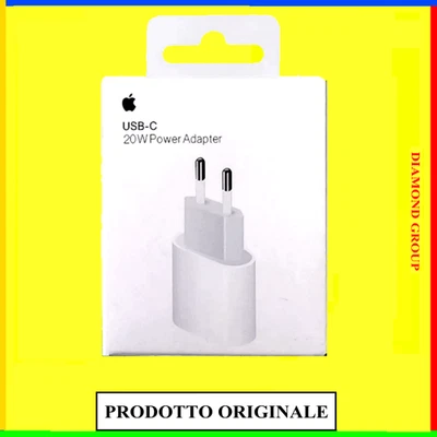 CARICATORE ORIGINALE APPLE per iphone 11 12 13 14 15 16 17 20w spina usb-c 20W - Immagine 1 di 2