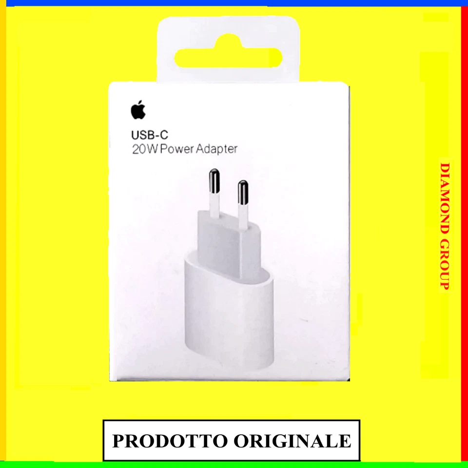 APPLE CARICATORE ORIGINALE CARICABATTERIA per iphone 12 13 14 15 16 17 spina 20W - Immagine 1 di 2