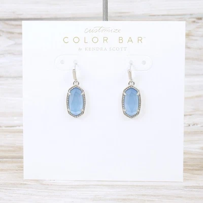 Pendientes colgantes Kendra Scott Lee periwinkle tono plata nuevos sin etiquetas Foto 1 de 3