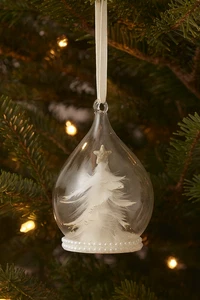 Holiday Lane Sugar Plum Glass Dome Ornament Feather Tree 5” (cl2) - Picture 1 of 3