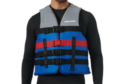 Sea-Doo Navigator PFD Life Jacket Unisex Blue, Red SIZE: ADULT SM-MED 2859747280 - Image 1 of 4