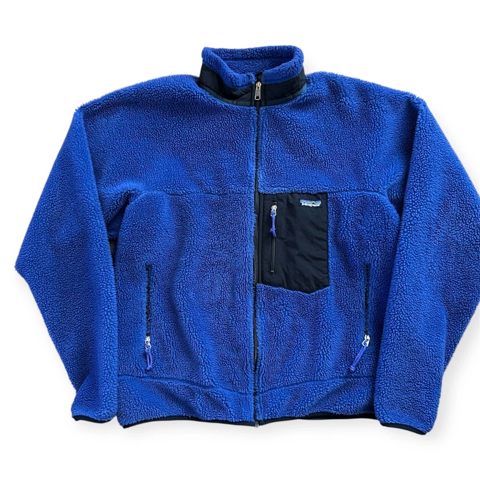 Chaqueta polar Patagonia #23055 retro vintage X azul pila profunda cremallera completa XXL para hombre Foto 1 de 4